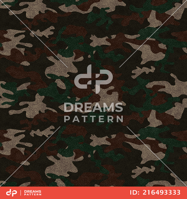 Seamless Army Camouflage, Colored Military Background Ready for Textile Prints.