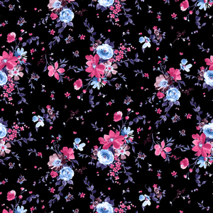 Seamless Watercolor Floral Pattern, Hand Painted Illustration For Textile Prints.