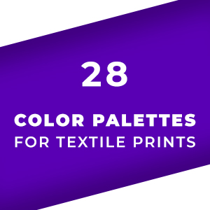Set 28 Color Palettes for Textile Prints. Tints and Shades Chart, Colors Guide Swatches.