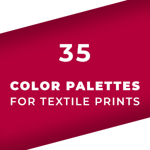 Set 35 Color Palettes for Textile Prints. Tints and Shades Chart, Colors Guide Swatches.
