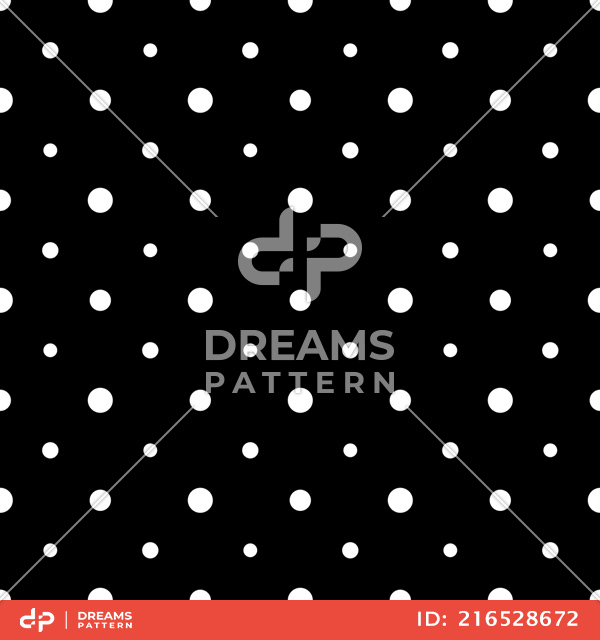 Seamless Pattern of Small and Big Circles, Design Ready for Textile Prints.