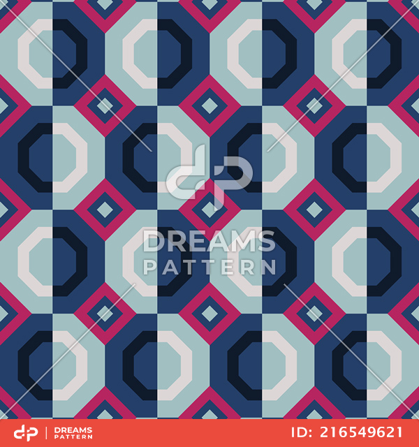 Seamless Geometric Design Abstract Pattern of Hexagen Shapes Ready for Textile Prints.