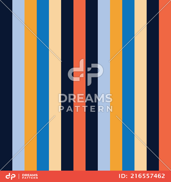 Seamless Colorful Striped Pattern, Lined Design Ready for Textile Prints.