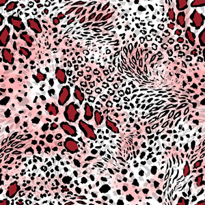 Seamless Wild Skin Pattern. Mix of Tiger, Jaguar and Leopard Print Ready for Textile.