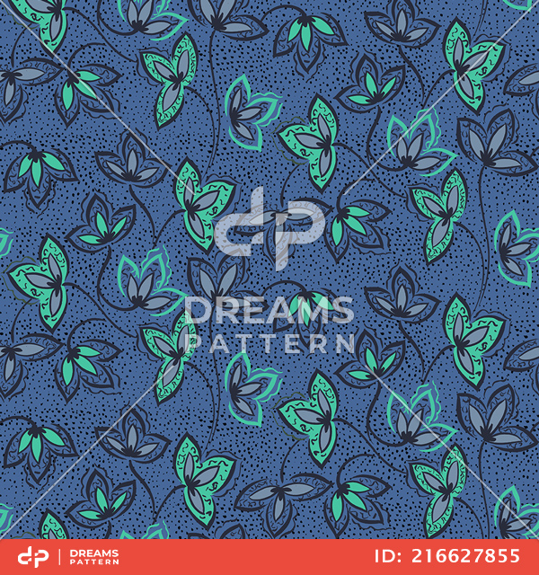 Seamless Floral Pattern in Sketched Outline Style. Hand Drawn Design for Prints.