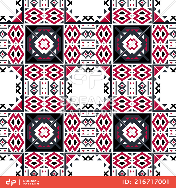 Seamless Geometric Ethnic Pattern, Ready for Carpet, Clothing, Fabric and Textile Prints.