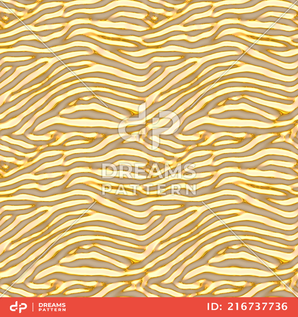 Luxury Golden Geometric Pattern, Seamless 3D Rendering Texture Ready for Textile Prints.