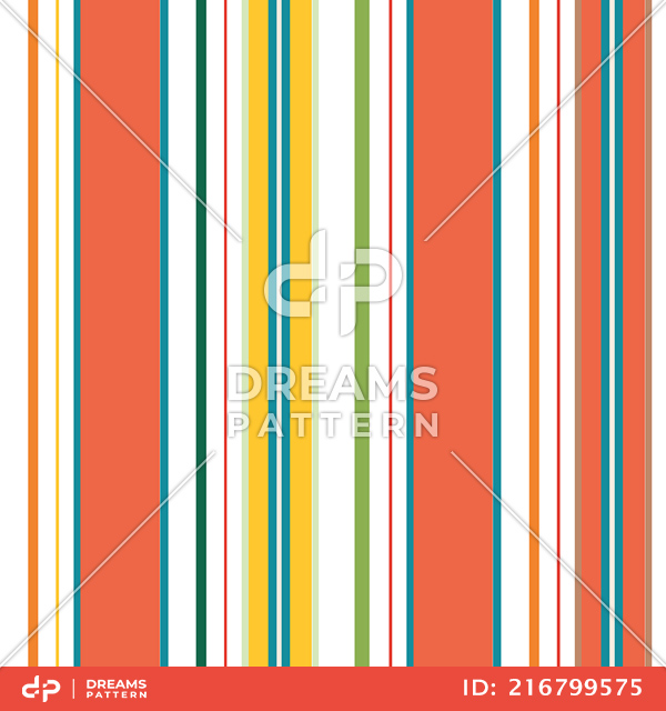 Seamless Colorful Striped Pattern, Lined Design Ready for Textile Prints.