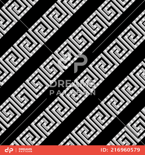 Seamless Geometric Pattern with Slanted Versace Lines Ready for Textile Prints.