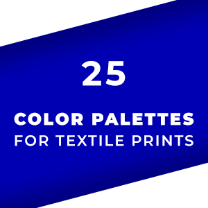 Set 25 Color Palettes for Textile Prints. Tints and Shades Chart, Colors Guide Swatches.