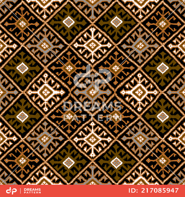 Seamless Ethnic Pattern, Geometric Traditional Aztec Design Ready for Textile Prints.