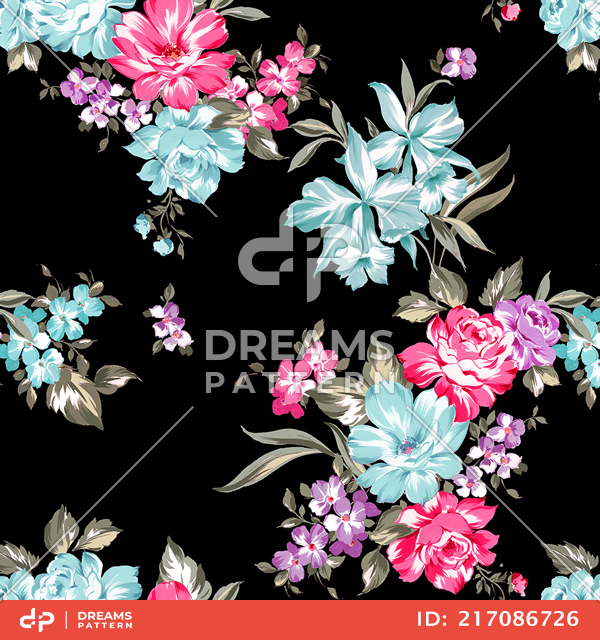 Seamless Gentle Summer Floral Pattern in Vintage Style, Ready for Textile Prints.