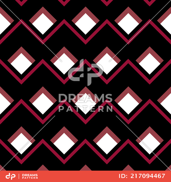 Seamless Abstract Geometric Design. Repeated Zigzag Pattern with Diamonds Ready for Textile Prints.