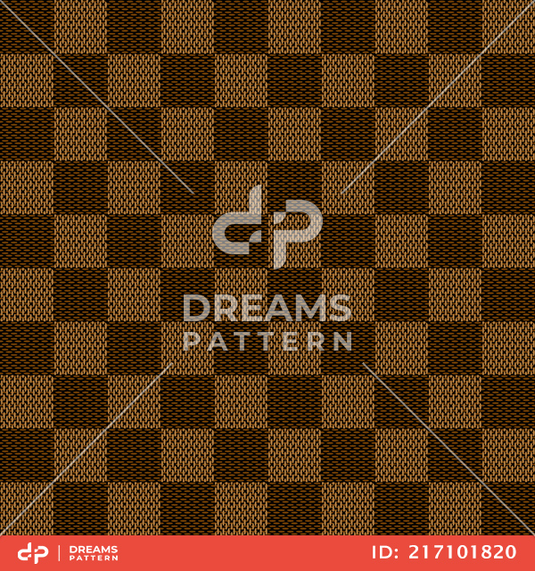 Trendy Seamless Chessboard Stylish Pattern. Mosaic Decoration with Dark Brown Colors.