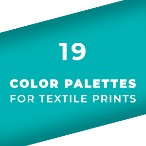 Set 19 Color Palettes for Textile Prints. Tints and Shades Chart, Colors Guide Swatches.
