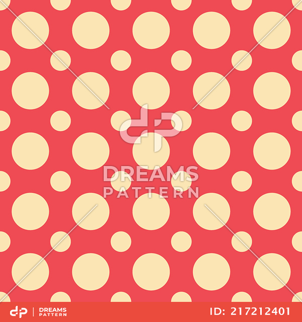 Seamless Pattern of Big and Small Circles, Polka Dots Design Ready for Textile Prints.