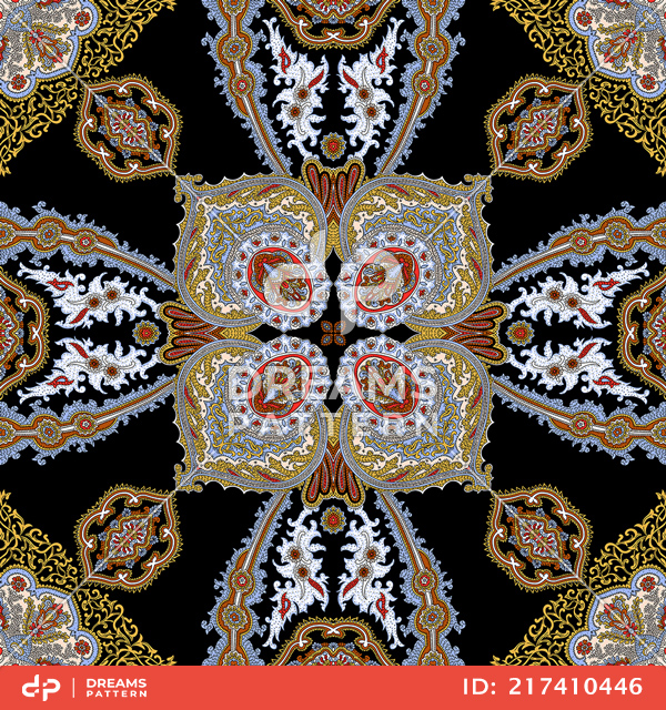 Seamless Luxury Decorative Pattern, Beautiful Symmetric Texture Ready for Textile Prints.