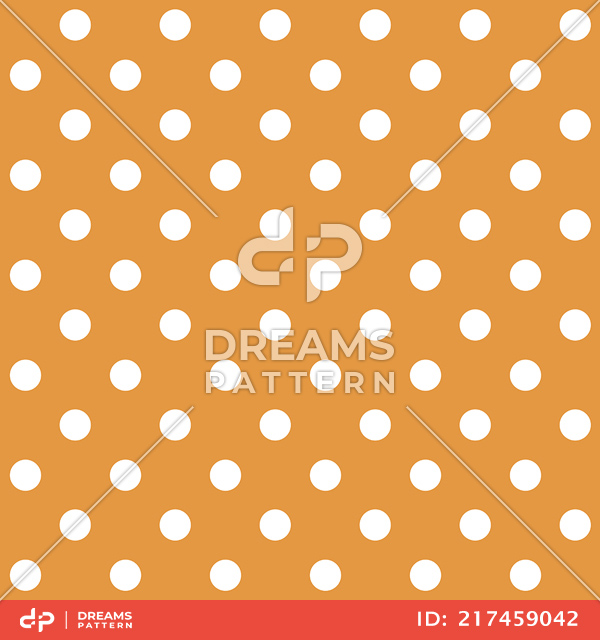 Seamless Pattern with White Polka Dots on Yellow, Ready for Textile Prints.