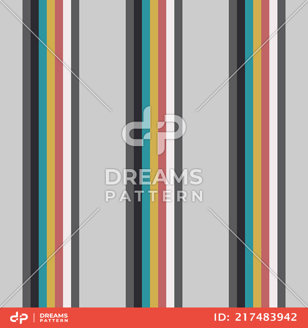 Seamless Colorful Striped Pattern, Lined Design Ready for Textile Prints.