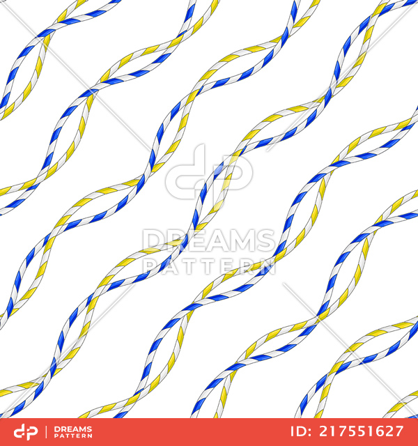 Seamless Pattern of Colorful Ropes Designed with diagonal Form.