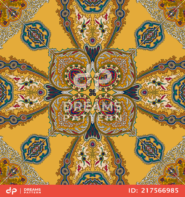 Seamless Luxury Decorative Pattern, Beautiful Symmetric Texture Ready for Textile Prints.