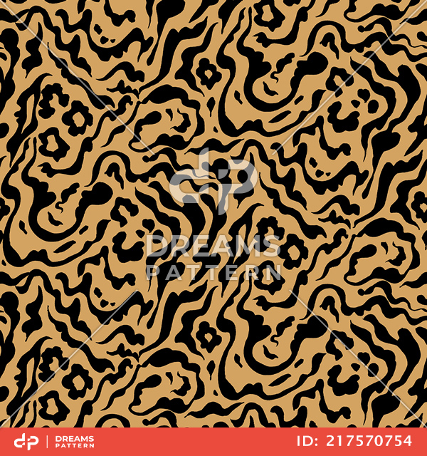 Seamless Tiger Skin Pattern on Brown, Ready for Textile and Fabric Prints.