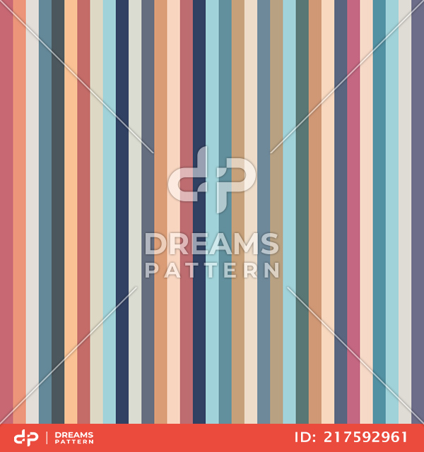 Seamless Multicolor Striped Pattern, Vertical Lined Background Ready for Textile Prints.