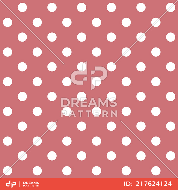 Seamless Pattern with White Polka Dots on Deep Pink, Ready for Textile Prints.