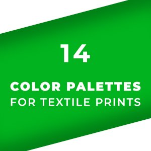 Set 14 Color Palettes for Textile Prints. Tints and Shades Chart, Colors Guide Swatches.