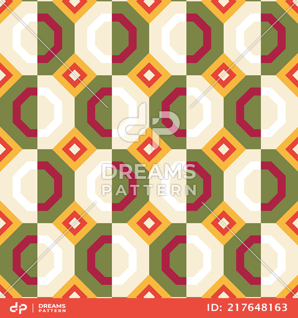 Seamless Geometric Design Abstract Pattern of Hexagen Shapes Ready for Textile Prints.