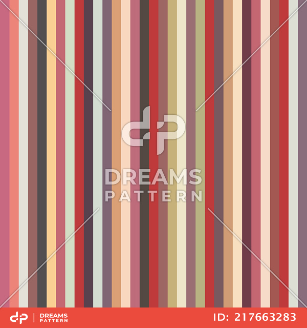 Seamless Multicolor Striped Pattern, Vertical Lined Background Ready for Textile Prints.