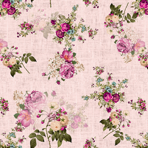 Seamless Spring Flowers and Leaves. Botanical Pattern, on Light Pink Background.