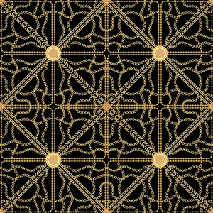 Seamless Golden Chains Pattern, on Black Background. Ready for Textile Print.