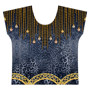 Golden Chains on Dark Blue Leopard Skin Pattern Ready for Textile Prints.