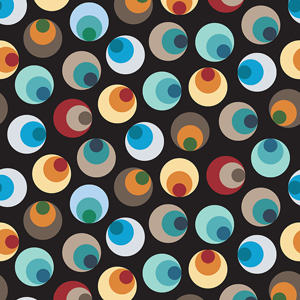 Seamless Colored Circles Pattern. Modern Illustration Design on Black background.