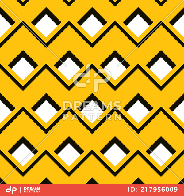 Seamless Abstract Geometric Design. Repeated Zigzag Pattern with Diamonds Ready for Textile Prints.