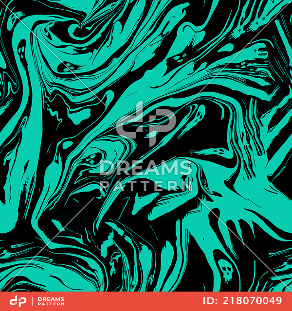 Seamless Abstract Ebru Painting Pattern, Colored Background Ready for Textile Prints.