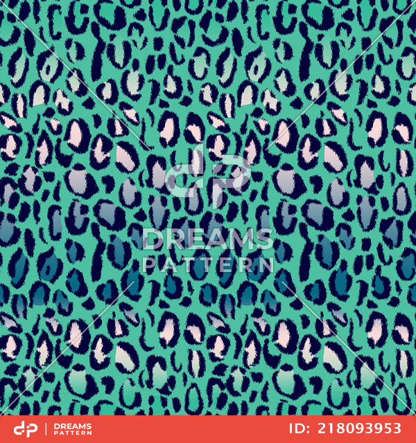 Seamless Colored Animal Skin Pattern, Repeated Leopard Skin Design.