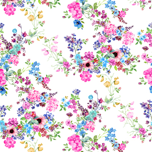 Seamless Watercolor Floral Pattern, Beautiful Small Flowers Ready for Textile Prints.