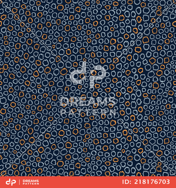 Seamless Geometric Pattern, Colored Abstract of Small Wavy Circles for Textile Prints.