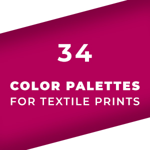 Set 34 Color Palettes for Textile Prints. Tints and Shades Chart, Colors Guide Swatches.