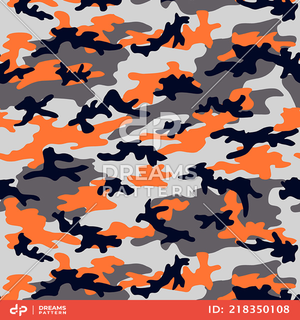 Seamless Army Camouflage, Colored Military Background Ready for Textile Prints.