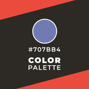 Iolite / Color Palette Ready for Textile. Hue, Tints, Tones and Shades Guide.
