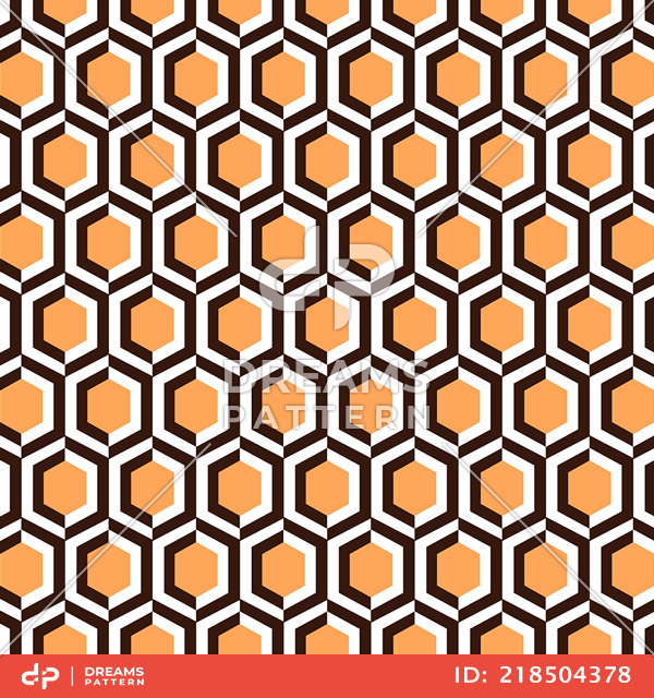 Seamless Abstract Geometric Design of Hexagen Shapes. Repeated Pattern for Textile Prints.