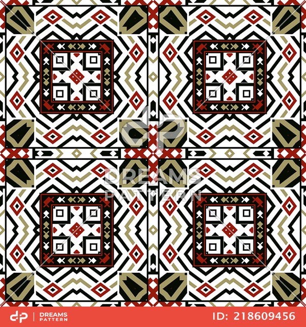 Seamless Geometric Ethnic Pattern, Ready for Carpet, Clothing, Fabric and Textile Prints.