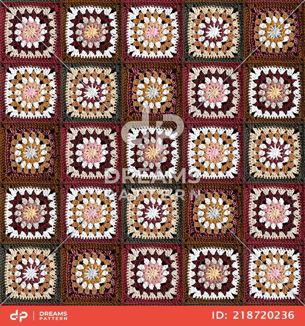 Seamless Colored Squares of Embroidery, Geometric Pattern Ready for Textile Prints.