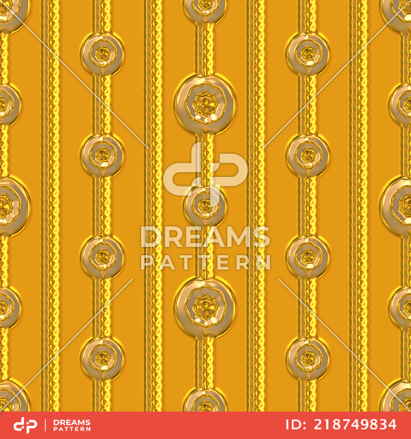 Luxury Golden Geometric Pattern, Seamless 3D Rendering Texture Ready for Textile Prints.