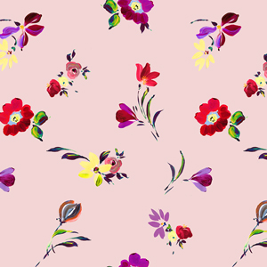 Seamless Colorful Floral Pattern, Flowers on Pink Ready for Textile Prints.