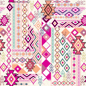 Seamless Pattern of Diamond Shapes, Ethnic Indian Style Designed for Textile Prints.