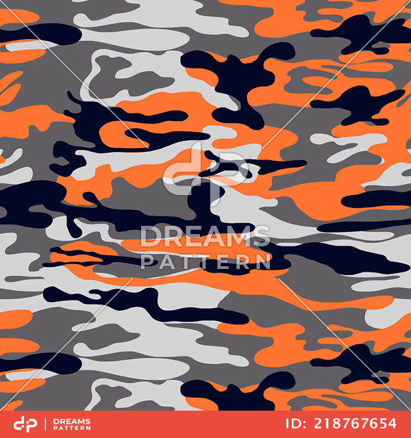 Seamless Army Camouflage, Colored Military Background Ready for Textile Prints.